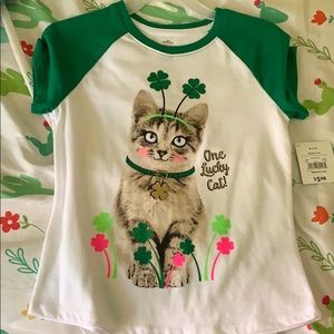 St pats kitty shirt little girls